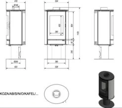 *EEK A - 360° Drehbarer Kaminofen Kratki KOZA AB S NO Mit Weißen Kacheln - 8 KW -Napoleon Geschaft 31059 3