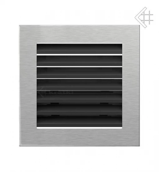 Luftgitter, Lamellen Feststehend, 17x17cm, Edelstahl Gebürstet 4 Luftgitter, Lamellen Feststehend, 17x17cm, Edelstahl Gebürstet – Bild 2