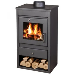 EEK A+ Kaminofen Victoria Deluxe L Schwarz 9 KW