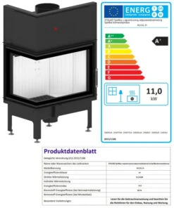 EEK A+ - Eck-Kamineinsatz HITZE Albero AL11L.H DECO Mit Seitenglas Links -11kW -Napoleon Geschaft AL11L.H D fer