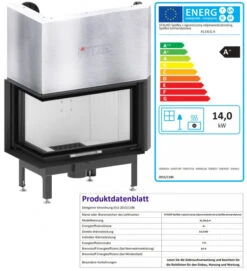 EEK A+ - Eck-Kamineinsatz HITZE Albero AL14LG.H DECO Mit Schiebetür, Seitenglas Links -14kW -Napoleon Geschaft AL14LG.H D fer