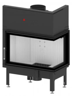 EEK A+ - Eck-Kamineinsatz Albero AL14R.H DECO Mit Seitenglas Rechts -14kW