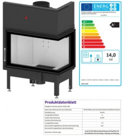 EEK A+ - Eck-Kamineinsatz Albero AL14R.H DECO Mit Seitenglas Rechts -14kW -Napoleon Geschaft AL14R.H D fer