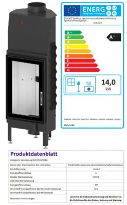 EEK A+ - Kamineinsatz HITZE Albero AL14S.V DECO Extra Hohe Sichtscheibe -14kW -Napoleon Geschaft AL14S.V D fer