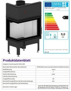 EEK A - Eck-Kamineinsatz HITZE Albero AL9L.H DECO Mit Seitenglas Links -9kW -Napoleon Geschaft AL9L.H D fer