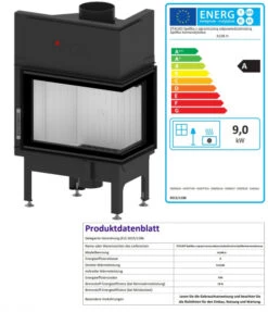 EEK A - Eck-Kamineinsatz HITZE Albero AL9R.H DECO Mit Seitenglas Rechts - 9kW -Napoleon Geschaft AL9R.H D fer
