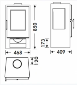 EEK A+ Kaminofen Panadero Andes 7,5 KW -Napoleon Geschaft Andes1