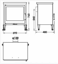 EEK A Kaminofen Panadero Castilla EcoDesign Mit Herdplatte - 8,0 KW -Napoleon Geschaft Castilla