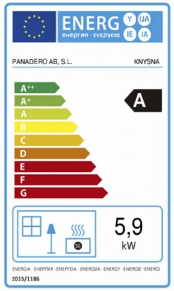 EEK A Kaminofen Panadero Knysna EcoDesign - 5,9 KW -Napoleon Geschaft Knysna Label