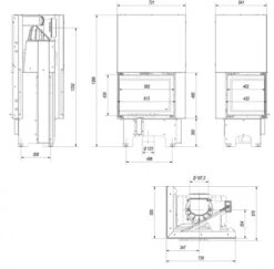 *EEK A ECK-Kamineinsatz Kratki VNL/610/430 Links Mit Schiebetür - 9 KW -Napoleon Geschaft Kratki VNL610 430 masse