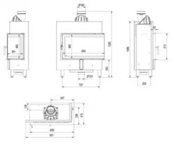 *EEK A+ Eck-Kamineinsatz Kratki LUCY/14/SLIM/P/BS Mit Seitenglas Rechts - 10kW -Napoleon Geschaft LUCY14SLIMPBS masse