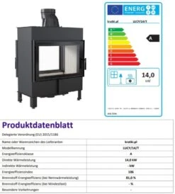 *EEK A - Tunnel-Kamineinsatz Kratki Lucy 14 Mit 14 KW -Napoleon Geschaft LUCY14T