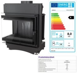 *EEK A - Eck-Guss-Kamineinsatz Kratki MAJA/L/BS/DECO Mit Seitenglas Links - 8kW + BIMSCHV II -Napoleon Geschaft MAJA L BS DECO