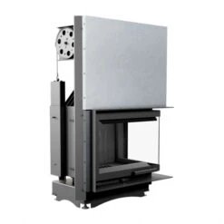 *EEK A - Eck-Guss-Kamineinsatz Kratki MAJA/P/BS/G Hebetür Mit Seitenglas Rechts - 8kW + BIMSCHV II