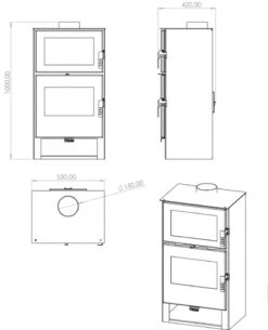 EEK A+ Kaminofen Mit Backfach Verso F - 9kW -Napoleon Geschaft MASSE VERSOF