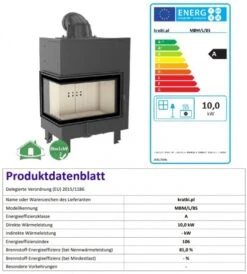 *EEK A - ECK-Kamineinsatz Kratki MBM 10 Links BS Mit 10 KW -Napoleon Geschaft MBM L BS