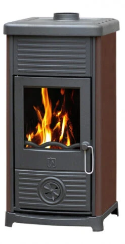 EEK A+ Kaminofen Plamen Maestral N Mit Herdplatte, Braun - 6,5kW