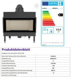 *EEK A - Kamineinsatz Kratki Nadia - 14 KW -Napoleon Geschaft NADIA14