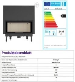 *EEK A - Kamineinsatz Kratki Nadia 14 Mit Schiebetür - 14 KW -Napoleon Geschaft NADIA14G