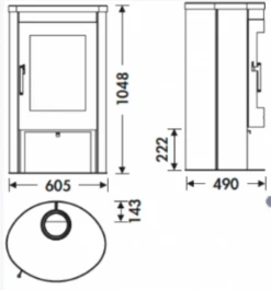 EEK A+ - Panadero OVAL 1 STONE EcoDesign - 8,7 KW -Napoleon Geschaft Oval 1 Stone