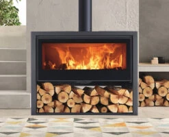 EEK A+ "Breitbild"-Kaminofen Panadero ARPEGE ECODESIGN, Ext. Zuluft - 8,9 KW