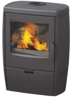 EEK A Gusskaminofen Plamen Alberto, Schwarz, Raumluftunabhängig - 8,6 KW
