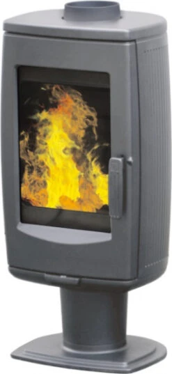 EEK A+ Design-Gusskaminofen Plamen Aria Gussgrau, Raumluftunabhängig - 8kW