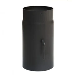 130 Mm - Rauchrohr Mit Drosselklappe 250 Mm In Schwarz