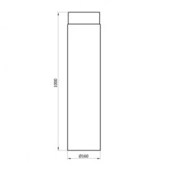 160 Mm - Rauchrohr 1000 Mm In Schwarz -Napoleon Geschaft SH002 160 Rauchrohr 1000 160 Masszeichnung RGB web 0