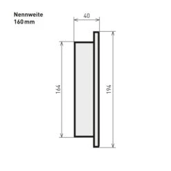 160 Mm - Blindkappe In Schwarz -Napoleon Geschaft SH023 160 Blindkappe 160 Masszeichnung RGB web