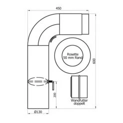 130 Mm - Rauchrohr Set Rund Gezogen Mit Drosselklappe In Gussgrau 5 130 Mm - Rauchrohr Set Rund Gezogen Mit Drosselklappe In Gussgrau -Napoleon Geschaft SH054 130 Bogenset fullform rund 130 Masszeichnung RGB web