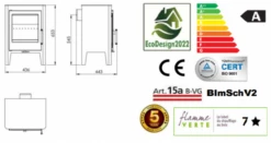 EEK A Kaminofen Panadero Jazz - 5,9kW -Napoleon Geschaft SKARA PLAN