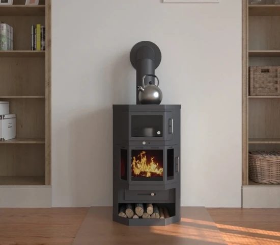 EEK A Kaminofen Mit Backfach+Herdplatte Victoria Taro F Schwarz – 9,53 KW 6 EEK A Kaminofen Mit Backfach+Herdplatte Victoria Taro F Schwarz – 9,53 KW – Bild 4