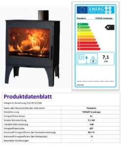 EEK A+ Kaminofen Panadero Topaze EcoDesign - 7,1 KW -Napoleon Geschaft Topaze fertig