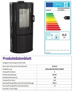 *EEK A - Kaminofen Kratki KOZA AB S Mit Schwarzen Kacheln Und Holzfach - 8 KW -Napoleon Geschaft Unbenannt60