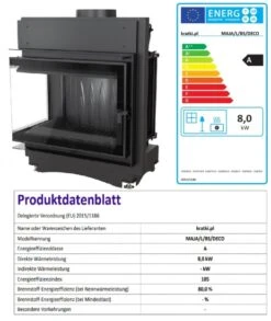 *EEK A - Eck-Guss-Kamineinsatz Kratki MAJA/L/BS/DECO !RR150mm! Mit Seitenglas Links - 8kW + BIMSCHV II -Napoleon Geschaft Unbenannt76