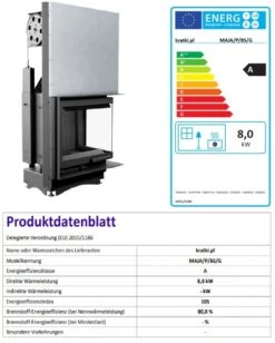 *EEK A - Eck-Guss-Kamineinsatz Kratki MAJA/P/BS/G Hebetür Mit Seitenglas Rechts - 8kW + BIMSCHV II -Napoleon Geschaft Unbenannt87