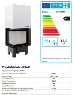 *EEK A+ ECK-Kamineinsatz Kratki VNL/700/480 Links Mit Schiebetür - 12 KW 13 *EEK A+ ECK-Kamineinsatz Kratki VNL/700/480 Links Mit Schiebetür - 12 KW -Napoleon Geschaft VNL700480