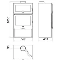 EEK A+ Kaminofen Mit Backfach Panadero ZAMORA - 7,1kW -Napoleon Geschaft Zamora RR Anschluss
