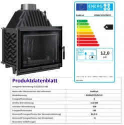 *EEK A Gusskamineinsatz Kratki ZUZIA ECO 12 DECO, Raumluftunabh. + BISMSCHV II - 12kW -Napoleon Geschaft ZuziaEcoDeco