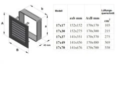 Luftgitter, Lamellen Feststehend, 17x17cm, Edelstahl Gebürstet 7 Luftgitter, Lamellen Feststehend, 17x17cm, Edelstahl Gebürstet -Napoleon Geschaft abmessung luftgitter lamelle 22285 3