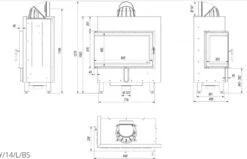 *EEK A - Eck-Kamineinsatz Kratki LUCY/14/L/BS Mit Seitenglas Links - 14kW -Napoleon Geschaft adaasdsa