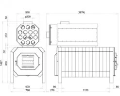 Warmluftofen Hallenheizung FALCO ECO 120 KW Mit Ventilator -Napoleon Geschaft falco eco120masse