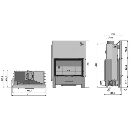 EEK A+ Kamineinsatz HAJDUK VOLCANO BTh Rahmenlose XXL-Scheibe, Schiebetür - 11 KW 5 EEK A+ Kamineinsatz HAJDUK VOLCANO BTh Rahmenlose XXL-Scheibe, Schiebetür - 11 KW – Bild 3