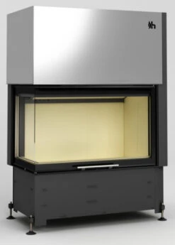 EEK A+ Eck-Kamineinsatz HAJDUK VOLCANO 2BLTh Rahmenlose XXL-Scheibe, Schiebetür - 11 KW