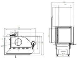 EEK A - Eck-Kamineinsatz HITZE Albero AL9LG.H DECO Mit Schiebetür, Links -9kW -Napoleon Geschaft hitze ma zeichnung10
