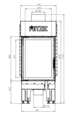 EEK A - Kamineinsatz HITZE Albero AL9S.V DECO - 9kW Extra Hohe Sichtscheibe -Napoleon Geschaft hitze ma zeichnung11
