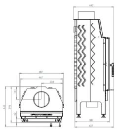 EEK A - Kamineinsatz HITZE Albero AL9S.V DECO - 9kW Extra Hohe Sichtscheibe -Napoleon Geschaft hitze ma zeichnung12