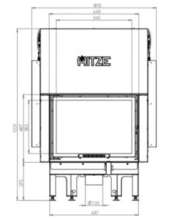 EEK A+ - Kamineinsatz HITZE Albero AL11G.H DECO Mit Schiebetür -11kW -Napoleon Geschaft hitze ma zeichnung15