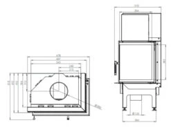 EEK A+ - Eck-Kamineinsatz HITZE Albero AL11R.H DECO Seitenglas Rechts - 11kW -Napoleon Geschaft hitze ma zeichnung18